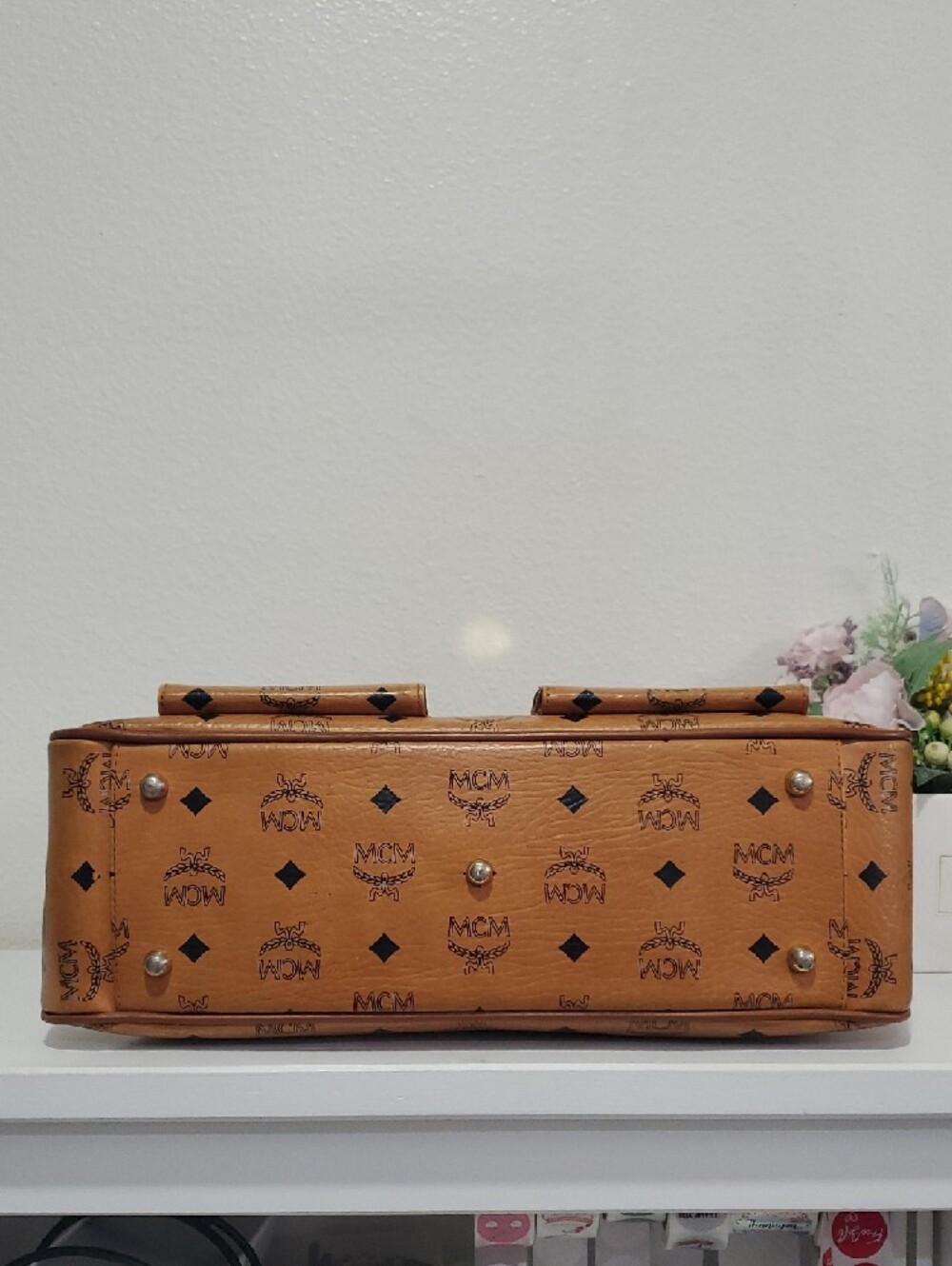 Vintage MCM Milla Cognac Visetos Leather Dual-Pocket Tite Bag🤎 - Picture 7 of 16
